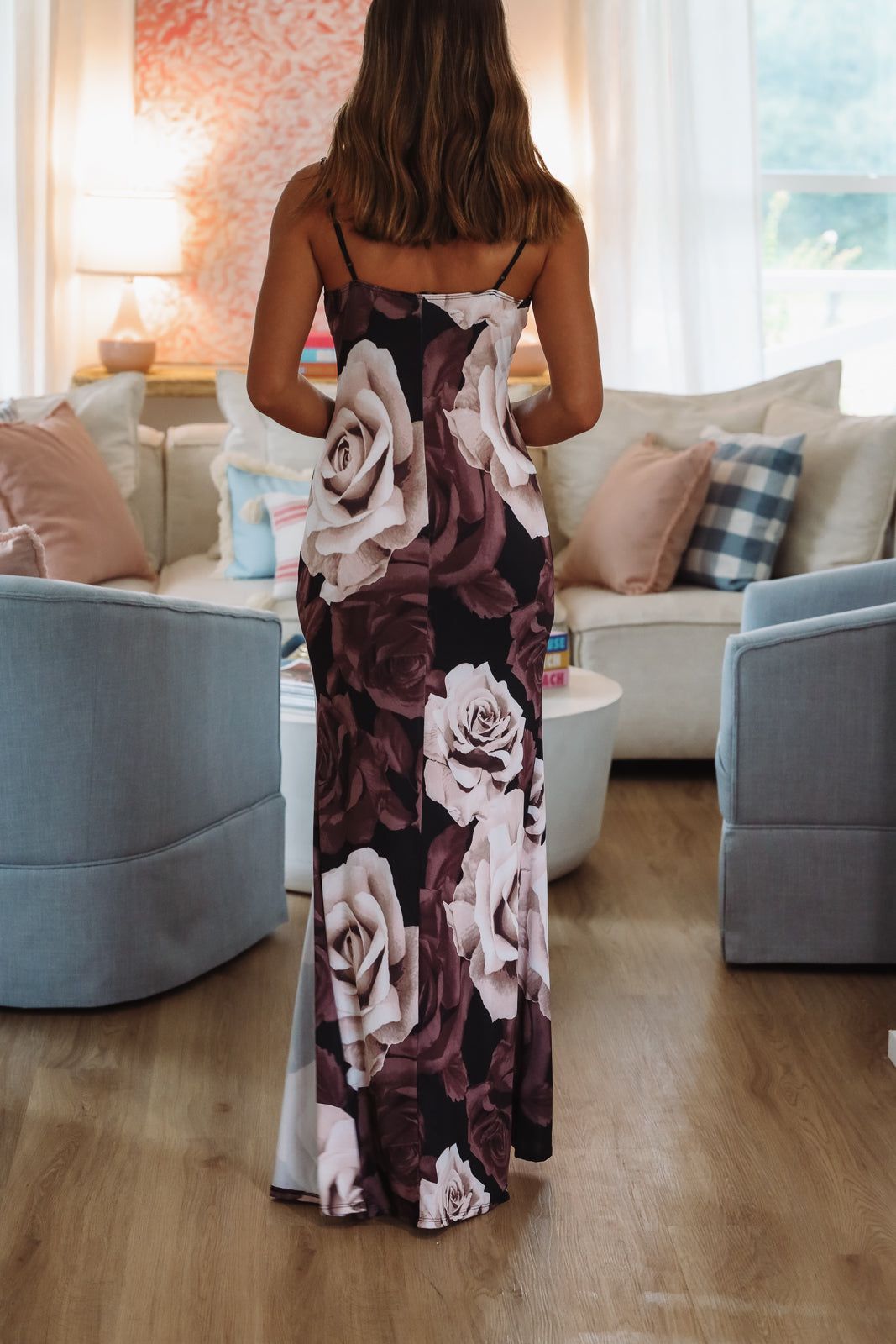 Staying Sultry Maxi Dress Gown - Purple Brown