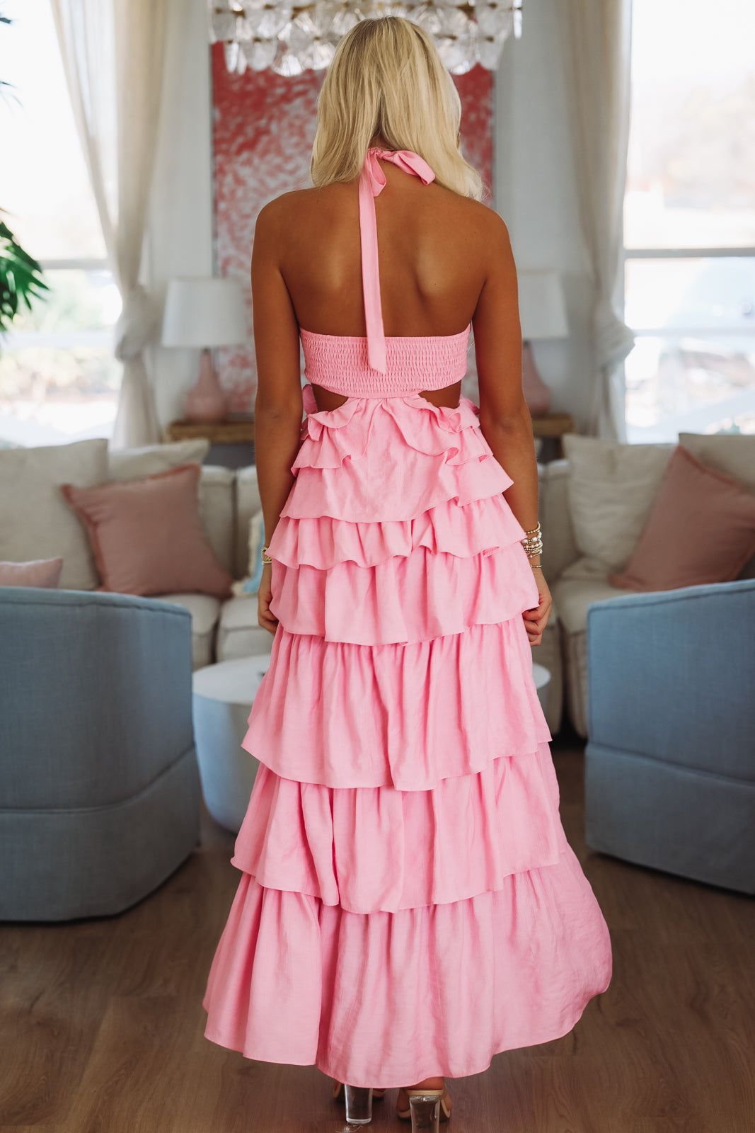 You've Got Me Twisted Maxi Dress - Pink