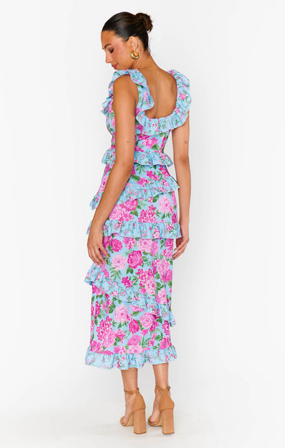 Greta Dress ~ Cottage Floral Multi Stretch