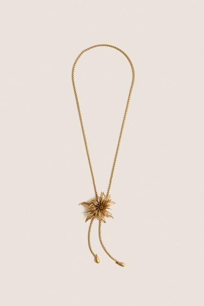 Antique Brass Octavia Bolo Necklace