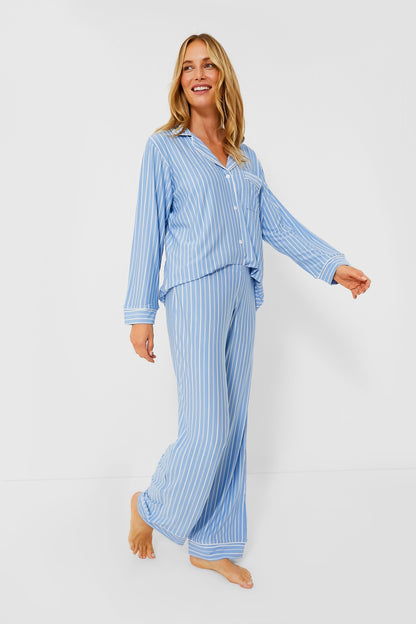 Blue Ivory Gisele Printed The Tencel Modal Long PJ Set