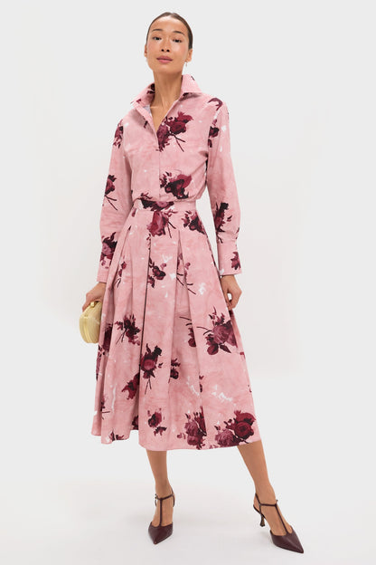 Abstract Rose Slipper Pink Long Sleeve Shirt