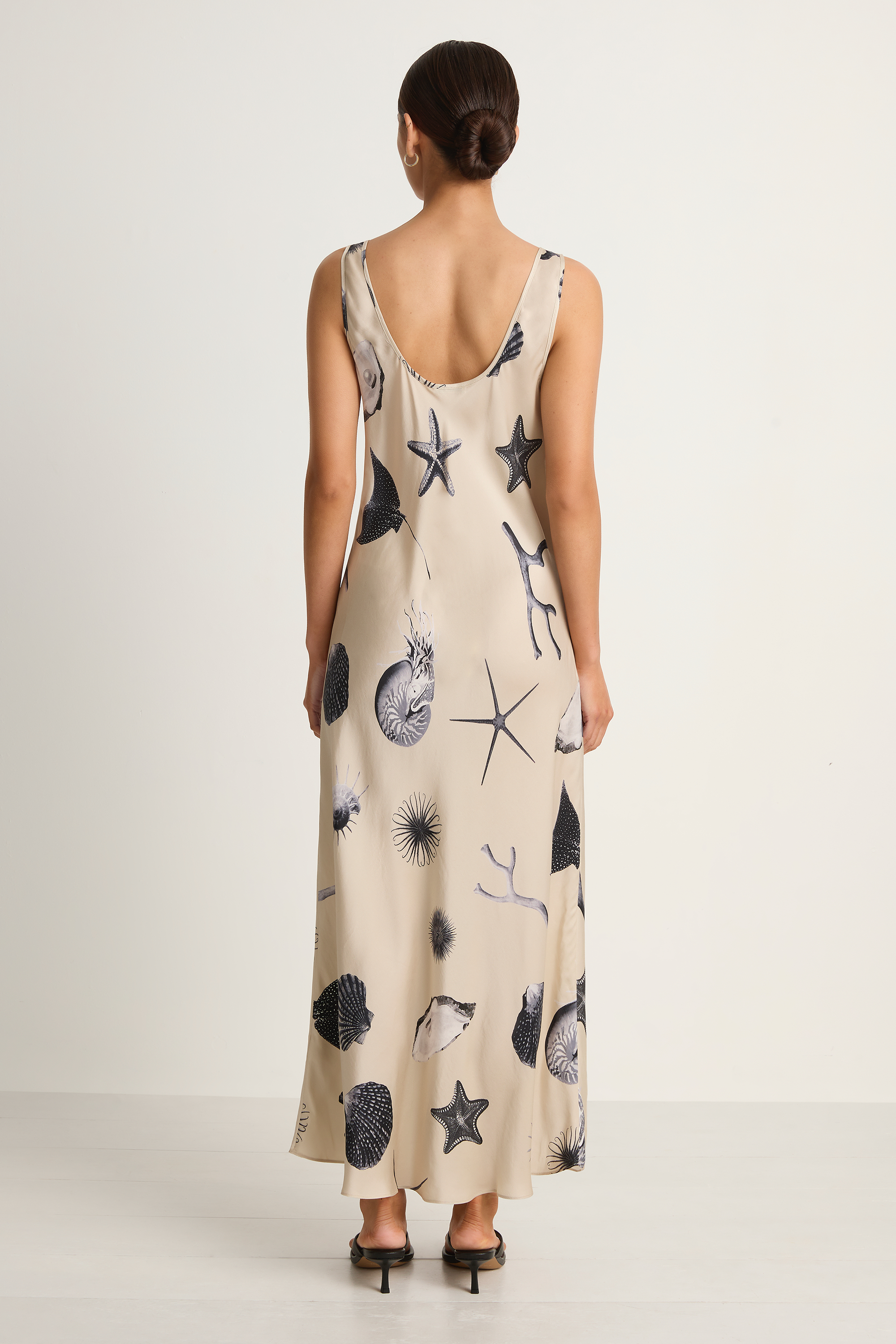 Silk Laundry Scoop Neck Dress - Seashells