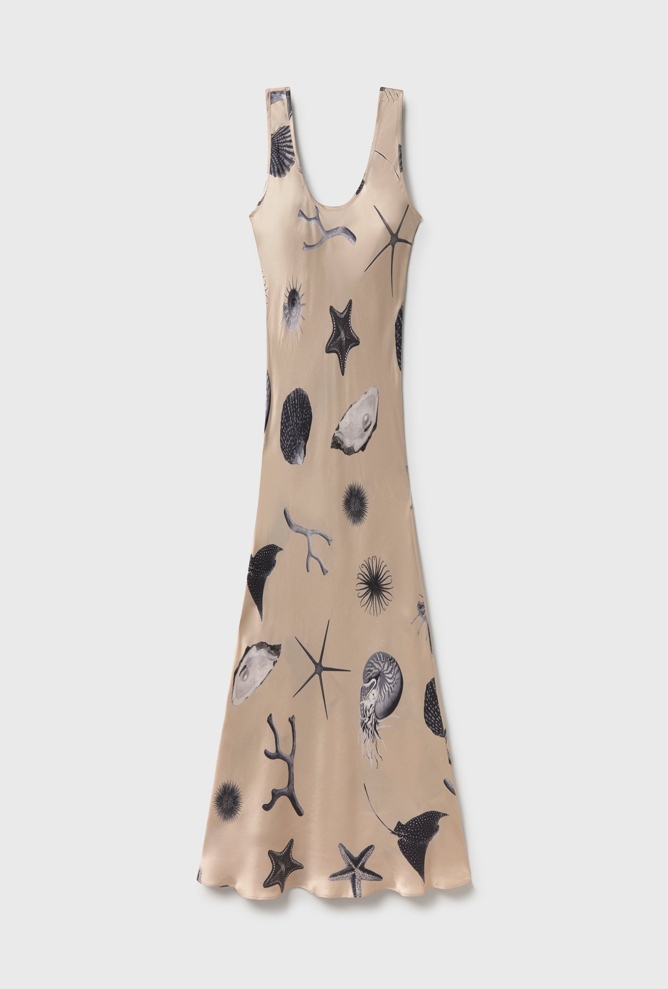 Silk Laundry Scoop Neck Dress - Seashells