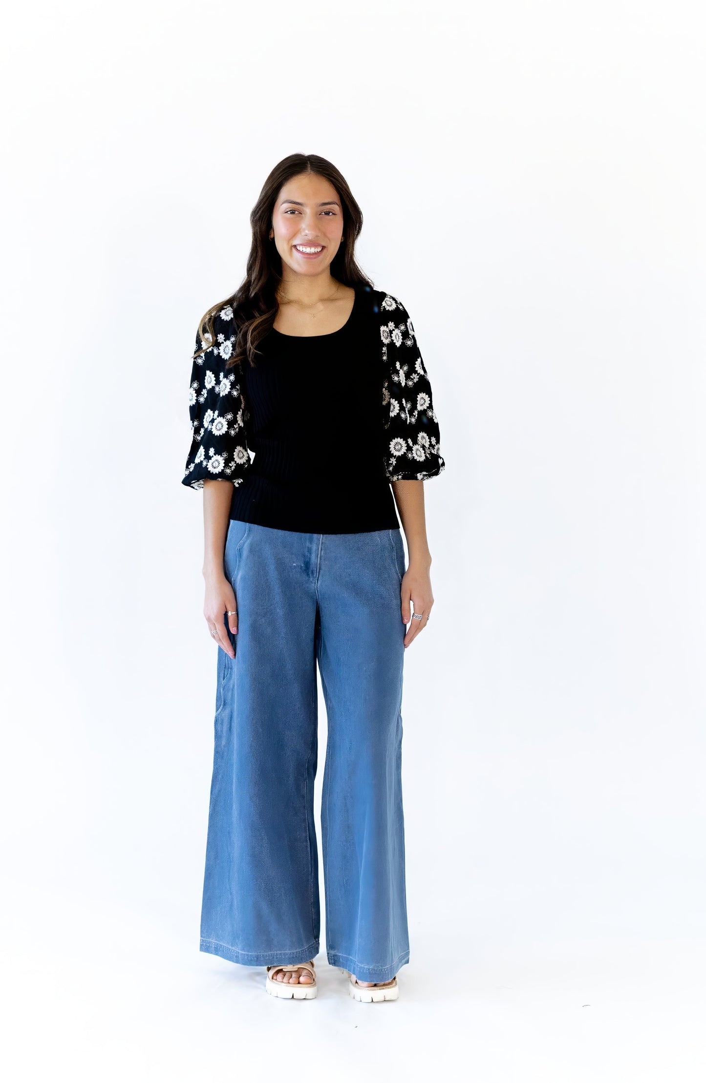 Minuette Embroidered Sleeve Blouse