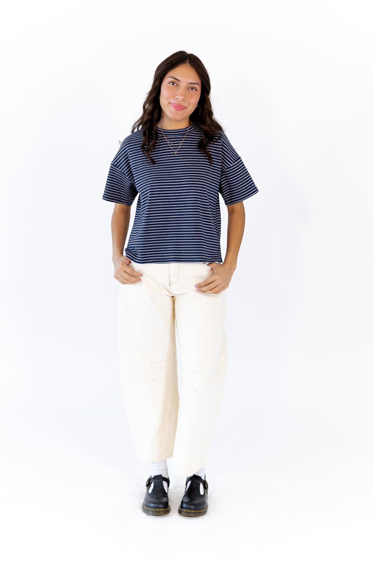 Tessa Off-White Barrel Jeans
