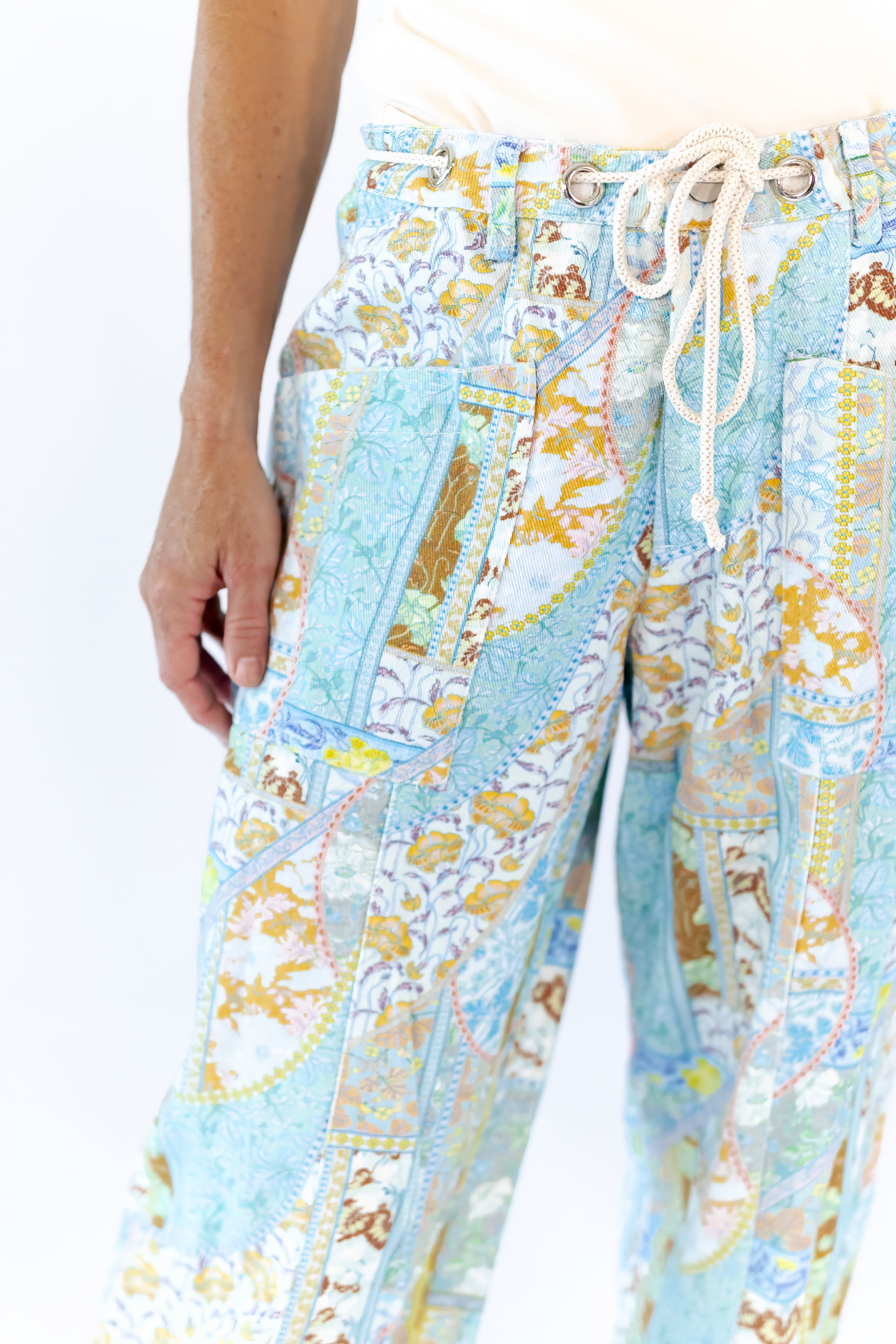 Nour Twill Patchwork Pants