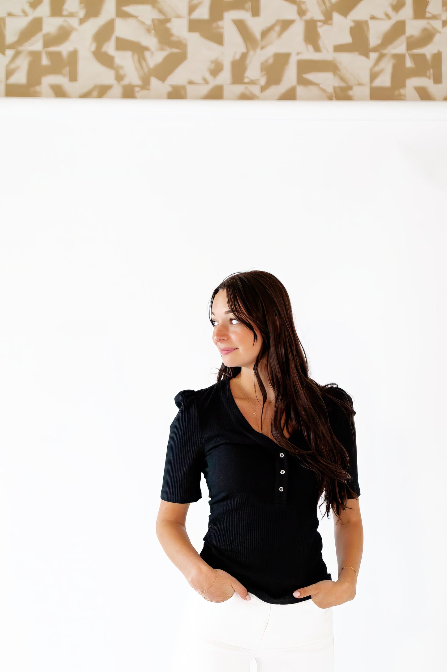 Sloane Ribbed Button Detail Up