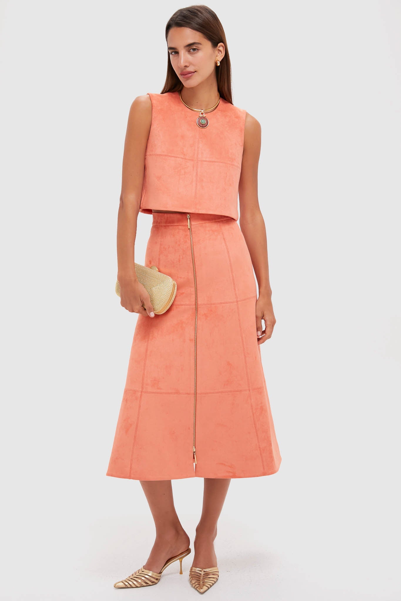 Amber Suede Bently Midi Skirt
