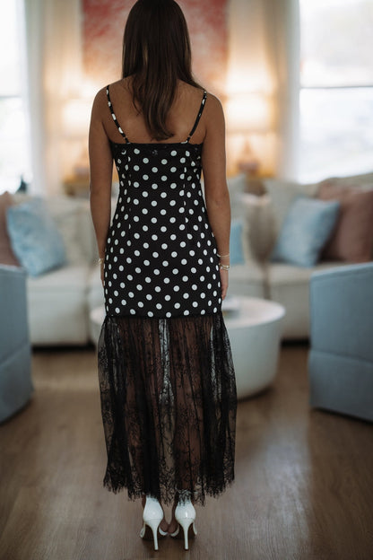 Midnight Lace Maxi Dress - Black
