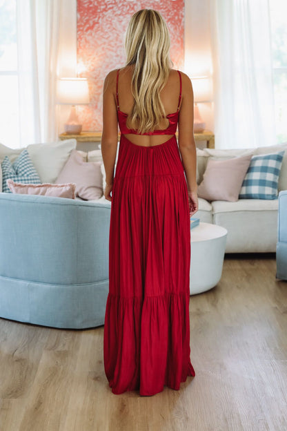 Caviar Dreams Maxi Dress - Crimson Red