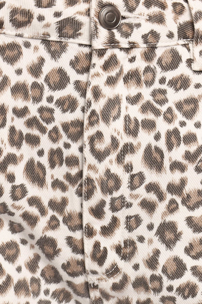 Leila Printed Wide Leg Jean - Leopard