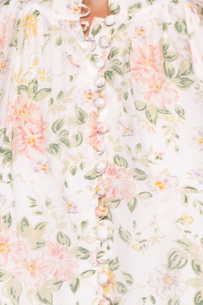 Marni Top -  White Multi Floral