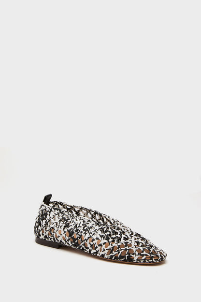 Black and White Woven Ballerina