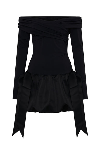 Raise Hell Long Sleeve Mini Dress Black